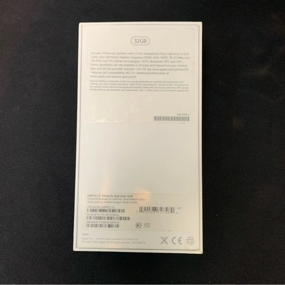 iPhone 6s Retail Storage Replacement Genuine Original Authentic OEM Box ONLY